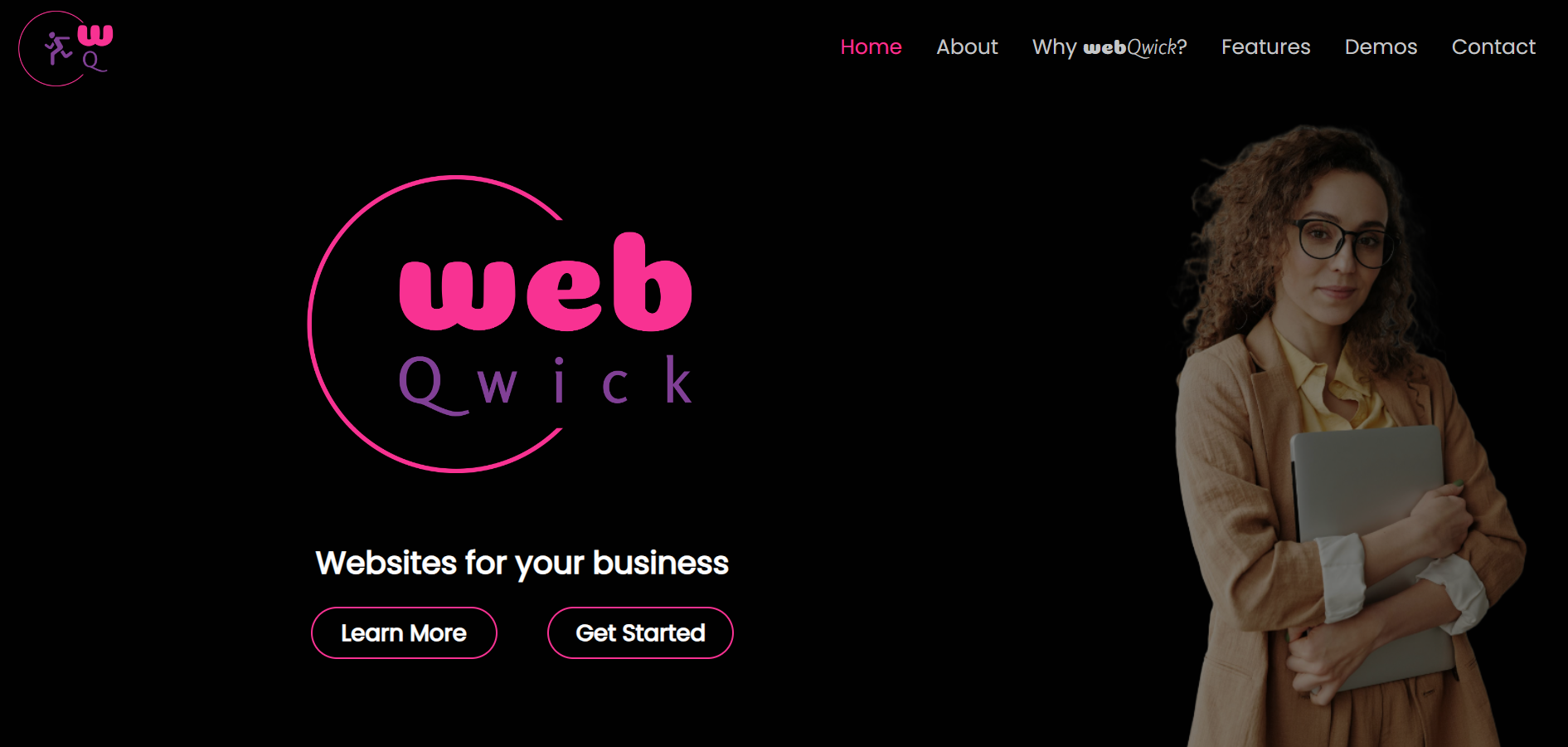 webQwick SaaS website landing page