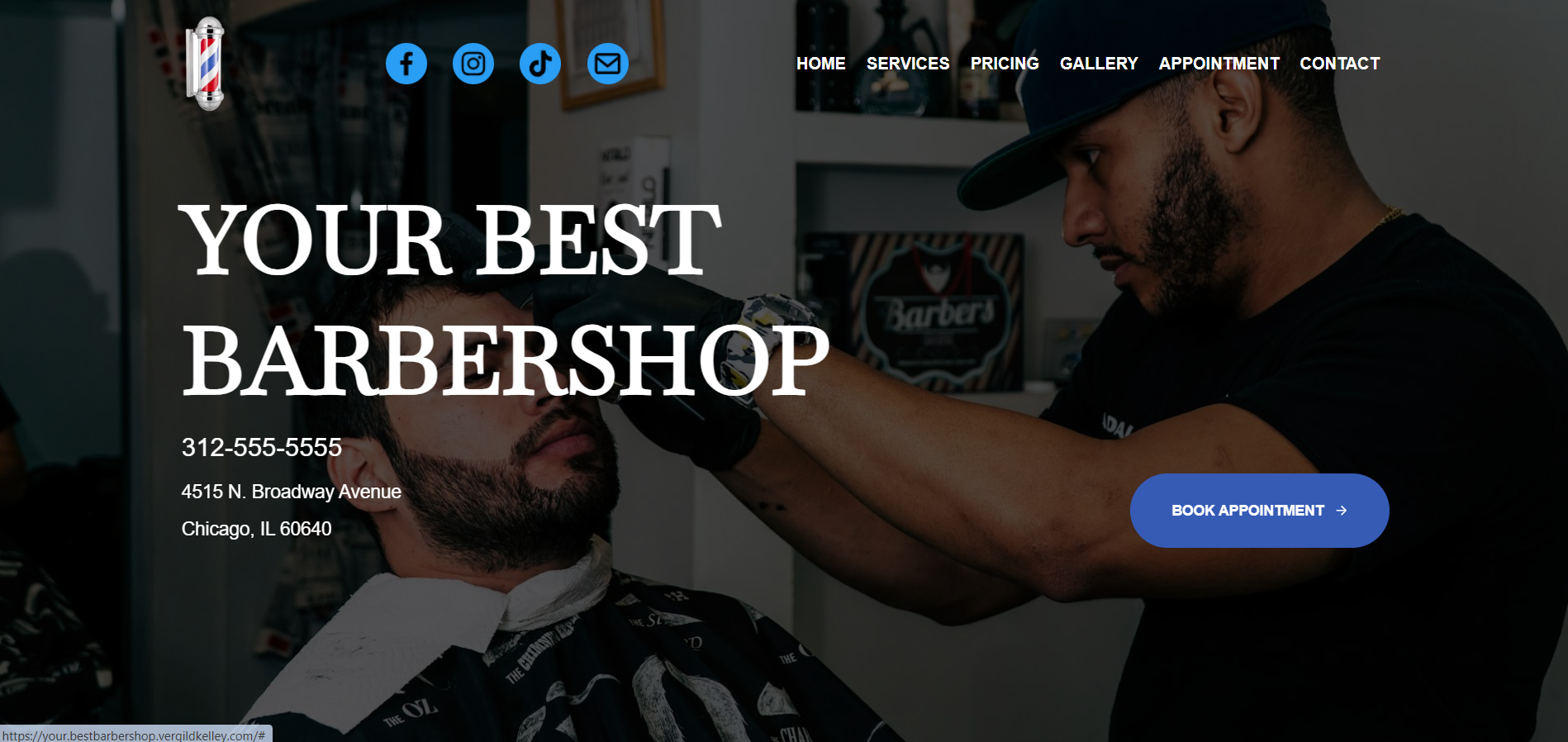 barbershop landing page